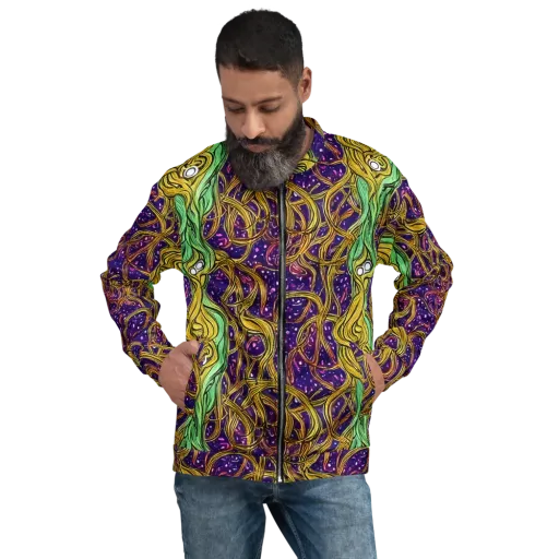 Violet Gilded Maze on a Bomber Jacket