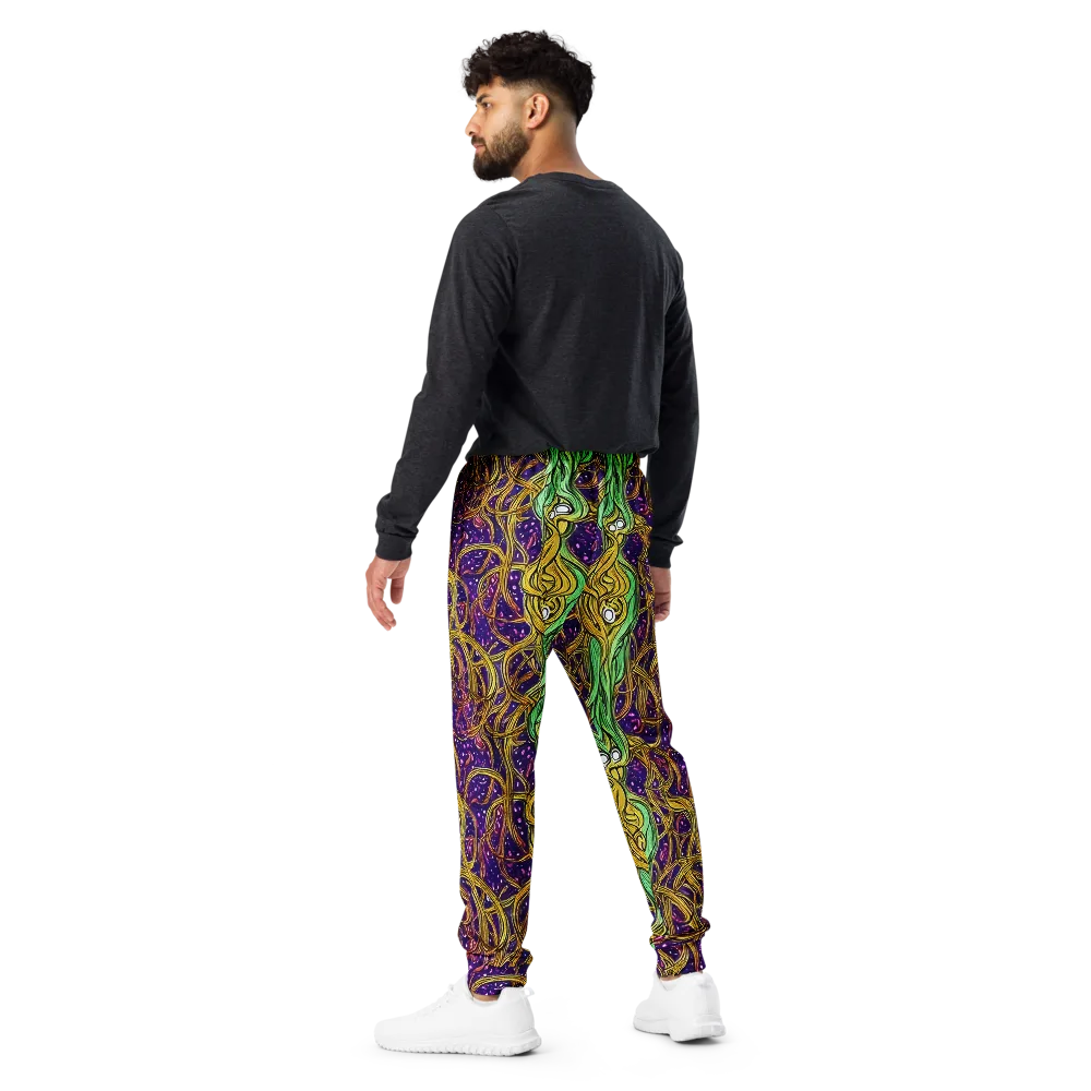 Violet Gilded Maze on Men's Joggers — Back