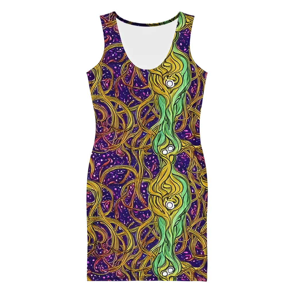 Violet Gilded Maze on Bodycon Dress — Front