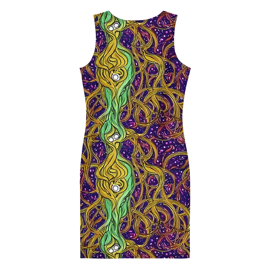 Violet Gilded Maze on Bodycon Dress — Back
