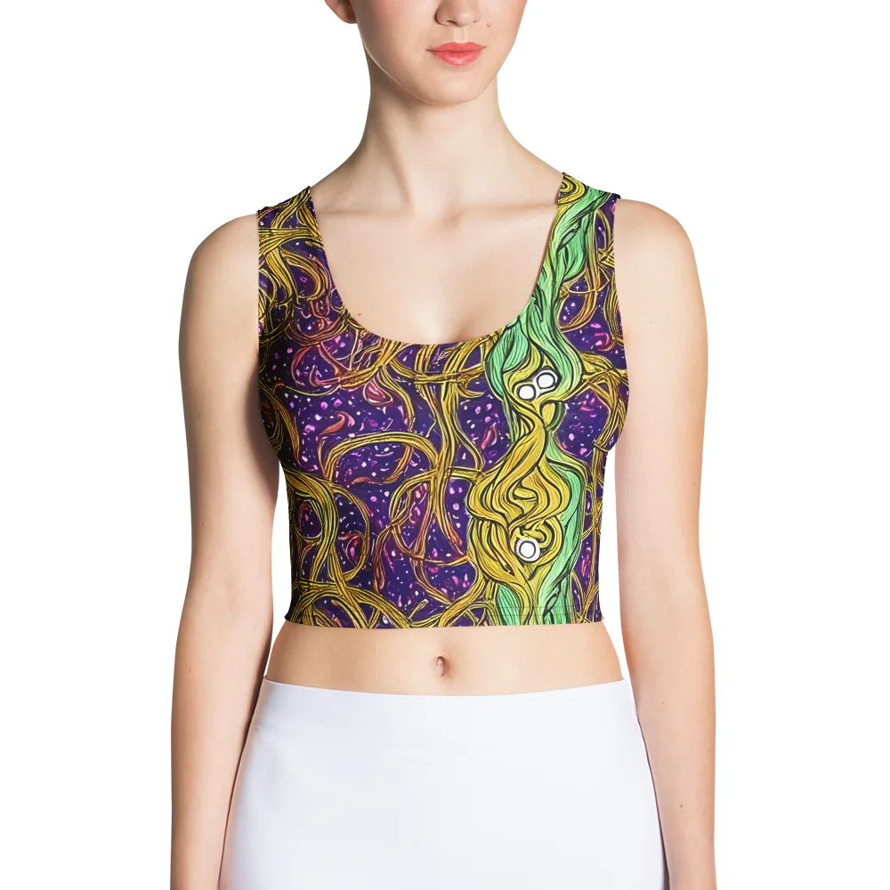 Violet Gilded Maze on Crop Top — Front