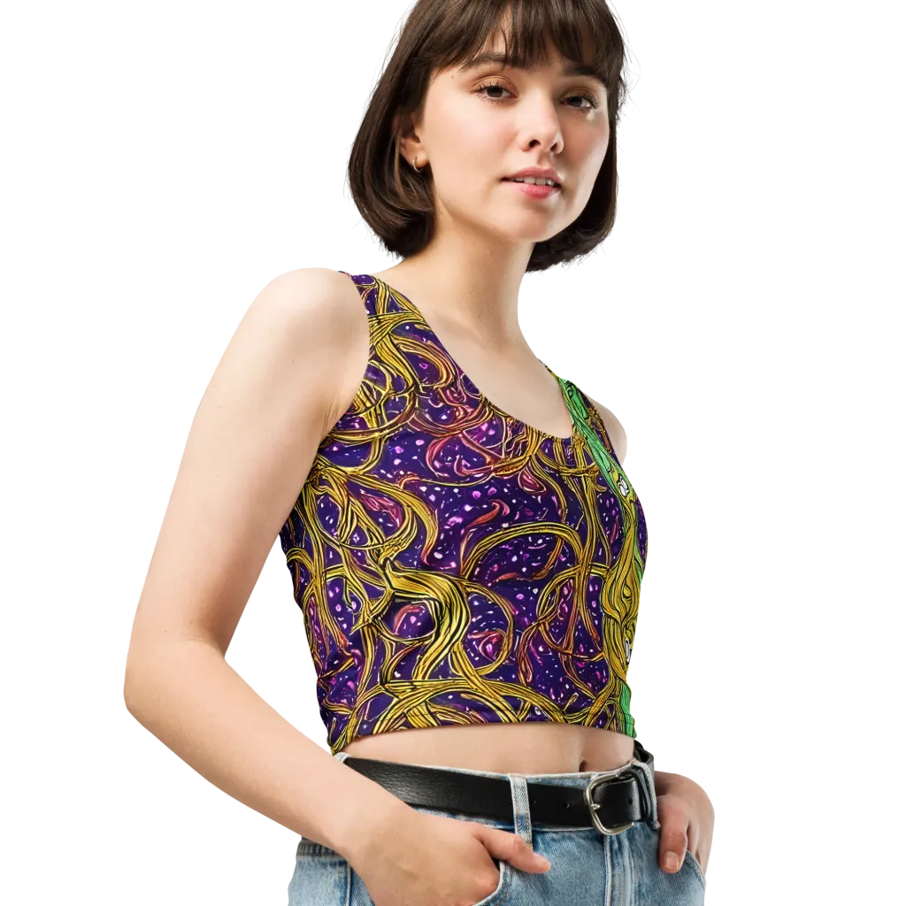 Violet Gilded Maze on Crop Top — Right Front