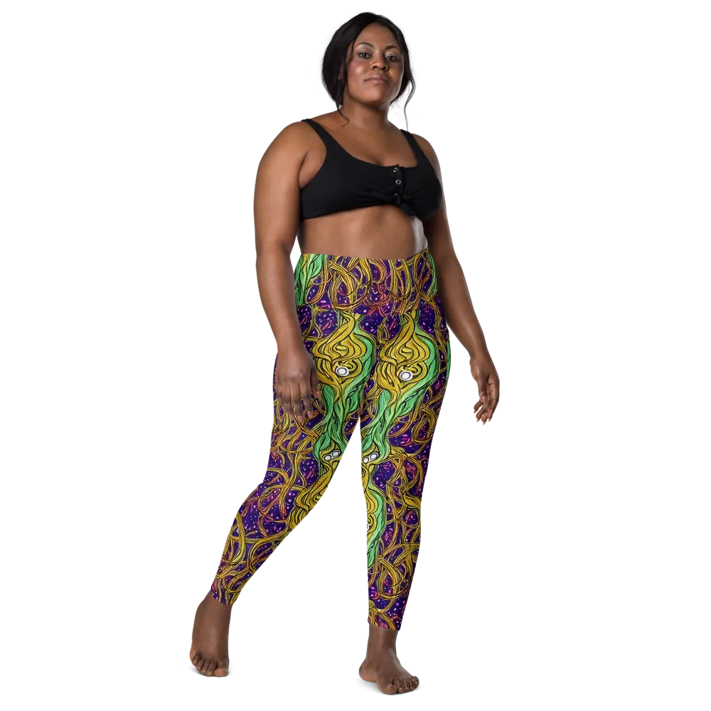 Violet Gilded Maze on Leggings with Pockets — Front