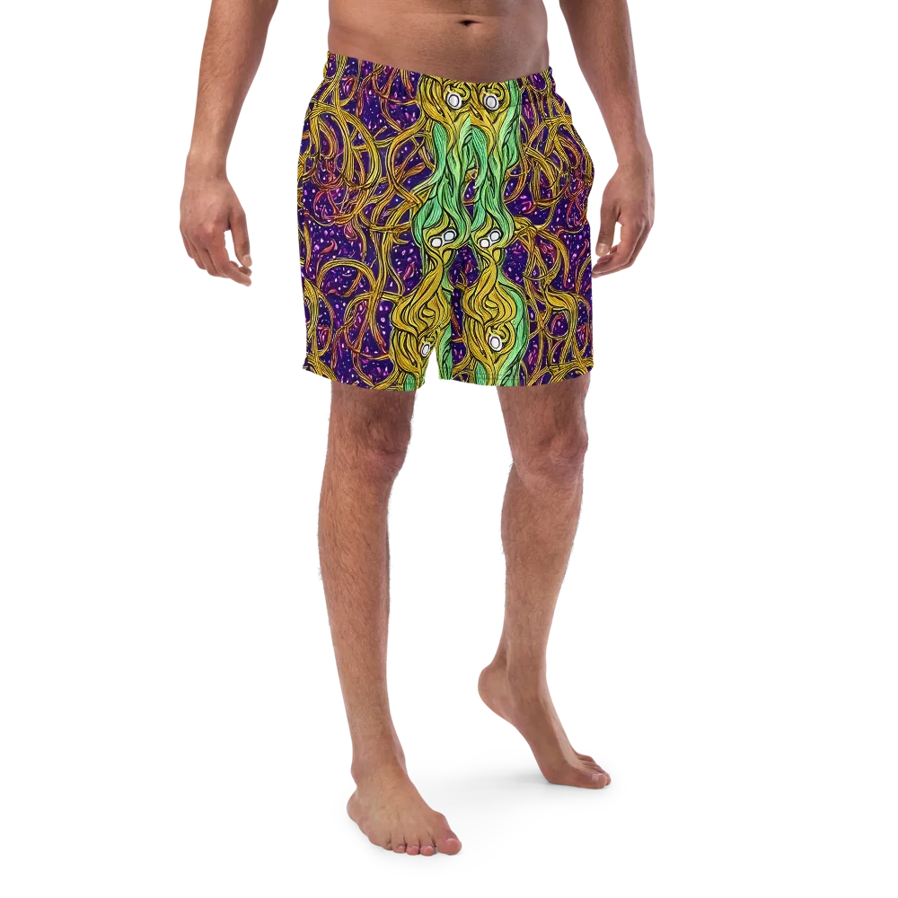 Violet Gilded Maze on Swim Trunks — Front
