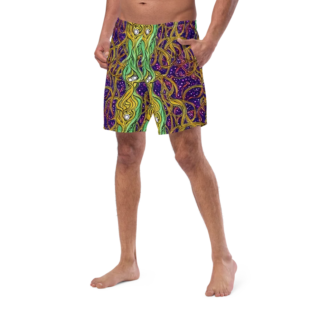 Violet Gilded Maze on Swim Trunks — Left Front