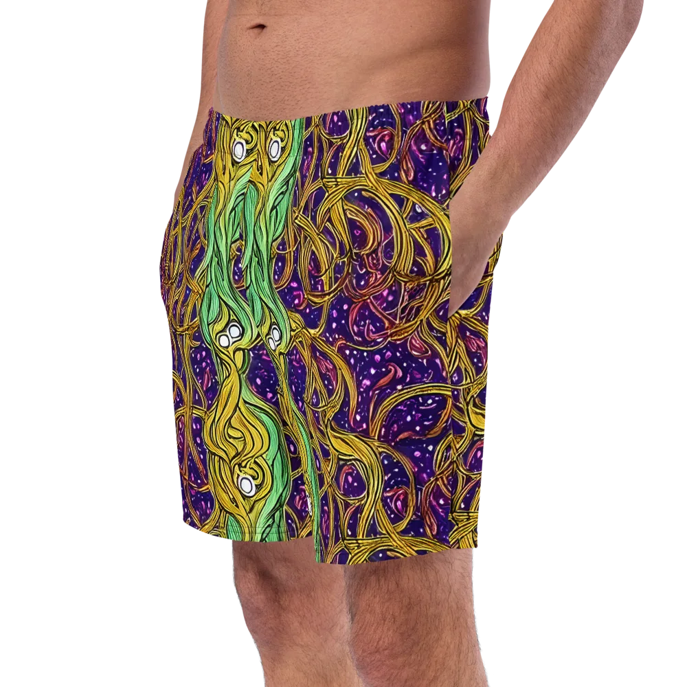 Violet Gilded Maze on Swim Trunks — Left Front