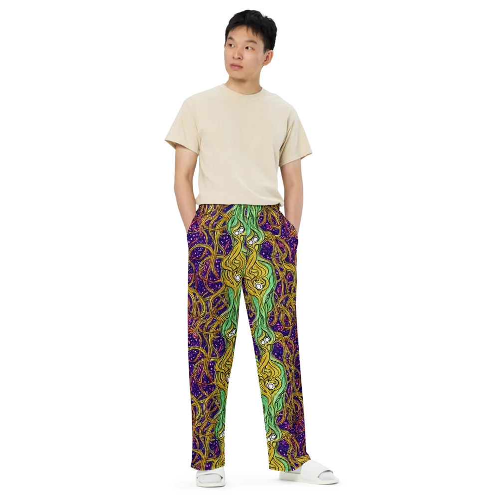 Violet Gilded Maze on Wide-Leg Pants — Front