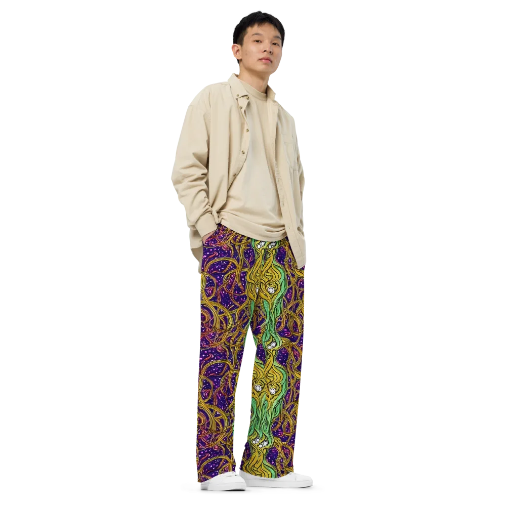 Violet Gilded Maze on Wide-Leg Pants — Right Front