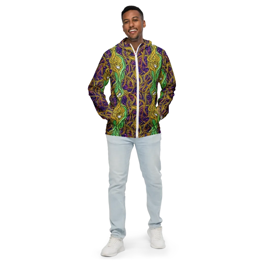 Violet Gilded Maze on Men's Windbreaker — Front