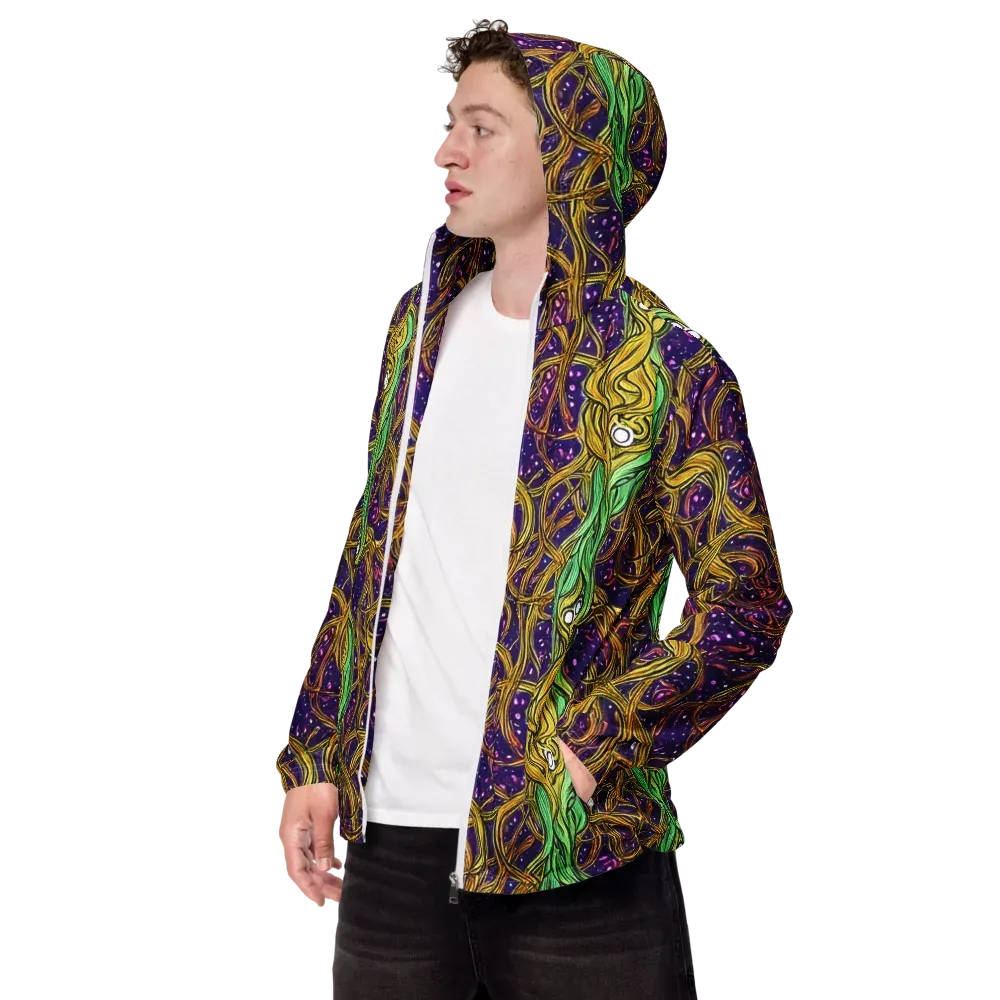 Violet Gilded Maze on Men's Windbreaker — Left Front