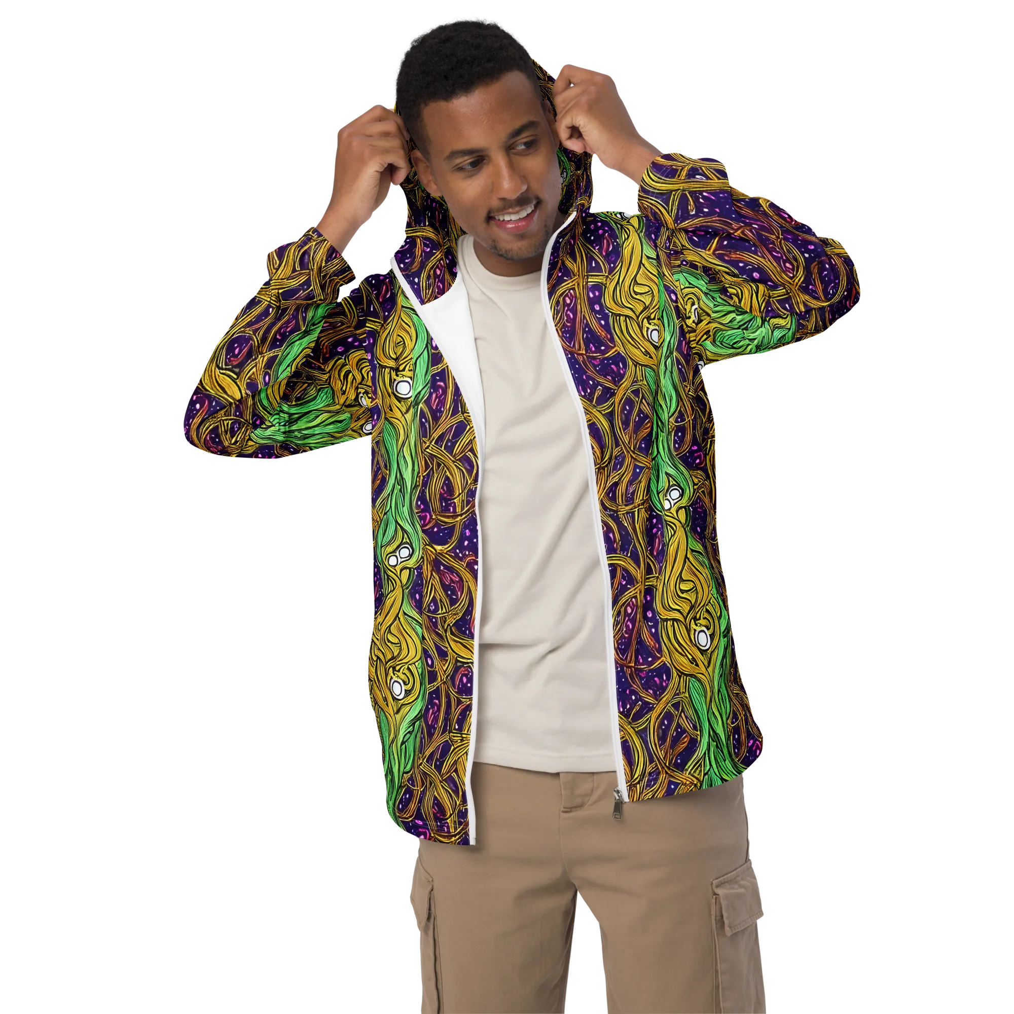 Violet Gilded Maze on Men's Windbreaker — Front