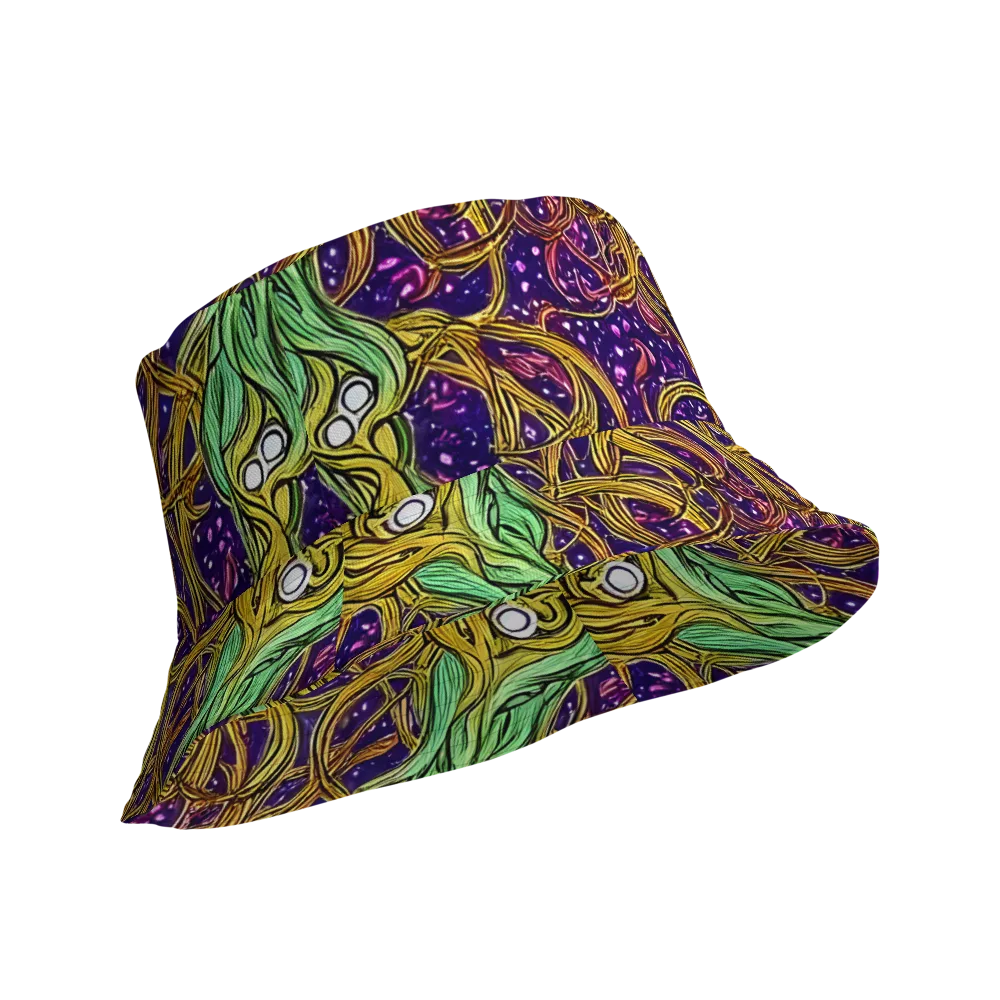 Violet Gilded Maze on Reversible Bucket Hat — Product details Outside