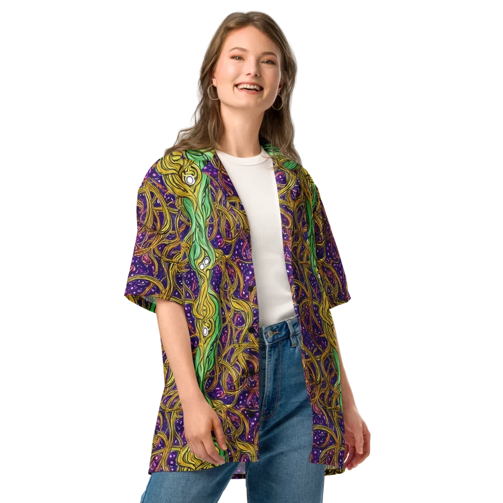Violet Gilded Maze on Button Shirt — Front