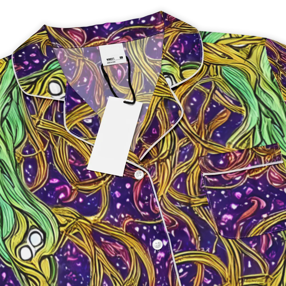 Violet Gilded Maze on Women's Short Sleeve Pajama Top — Product details