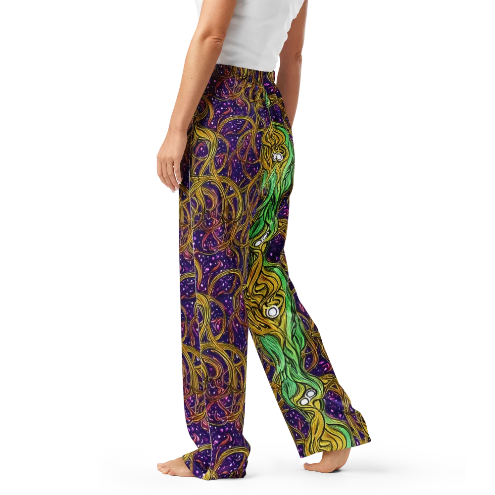 Violet Gilded Maze on Women's Pajama Pants — Left