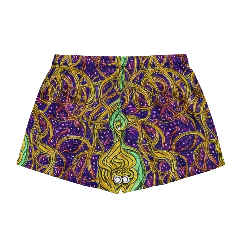 Violet Gilded Maze on Women's Pajama Shorts — Back