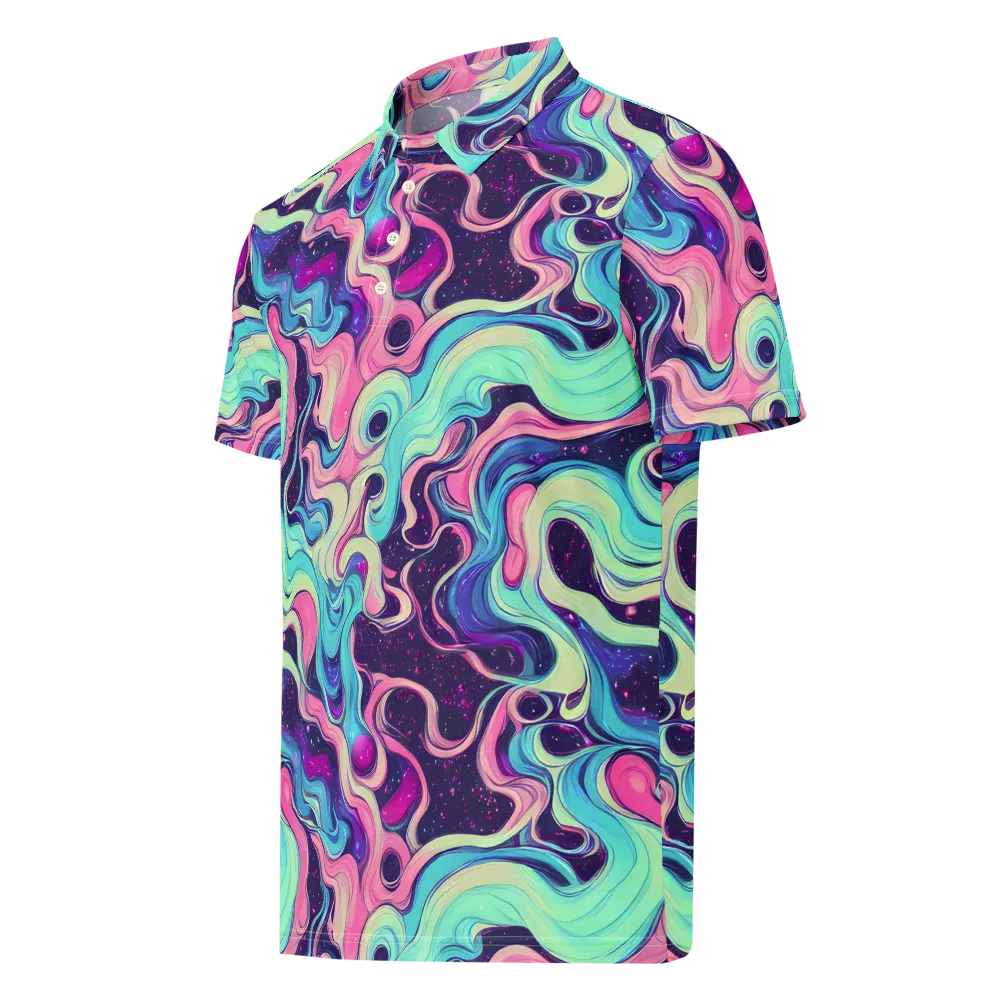 Nova Flow on Men's Slim Fit Polo Shirt — Left Front