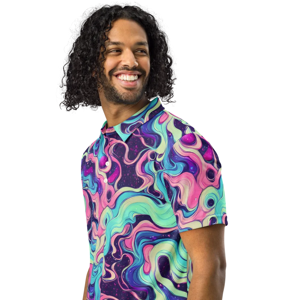 Nova Flow on Men's Slim Fit Polo Shirt — Left Front