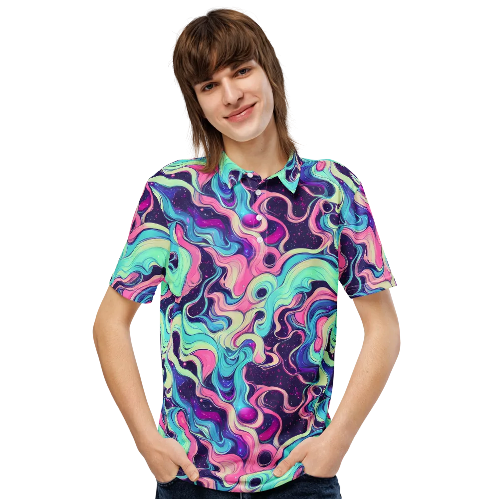 Nova Flow on Men's Slim Fit Polo Shirt — Front