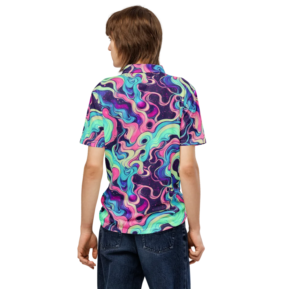 Nova Flow on Men's Slim Fit Polo Shirt — Back