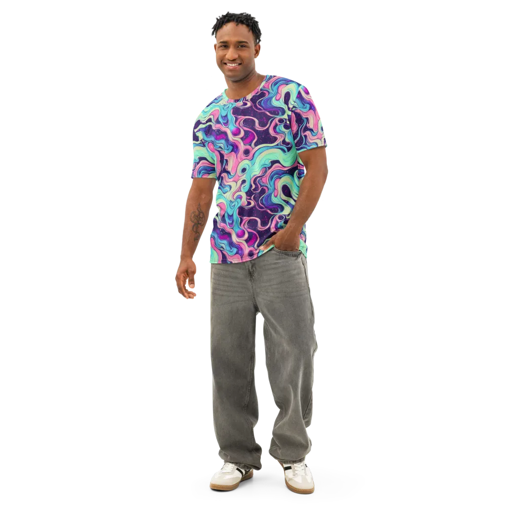 Nova Flow on Men's Cotton Crew Neck T-Shirt — Front