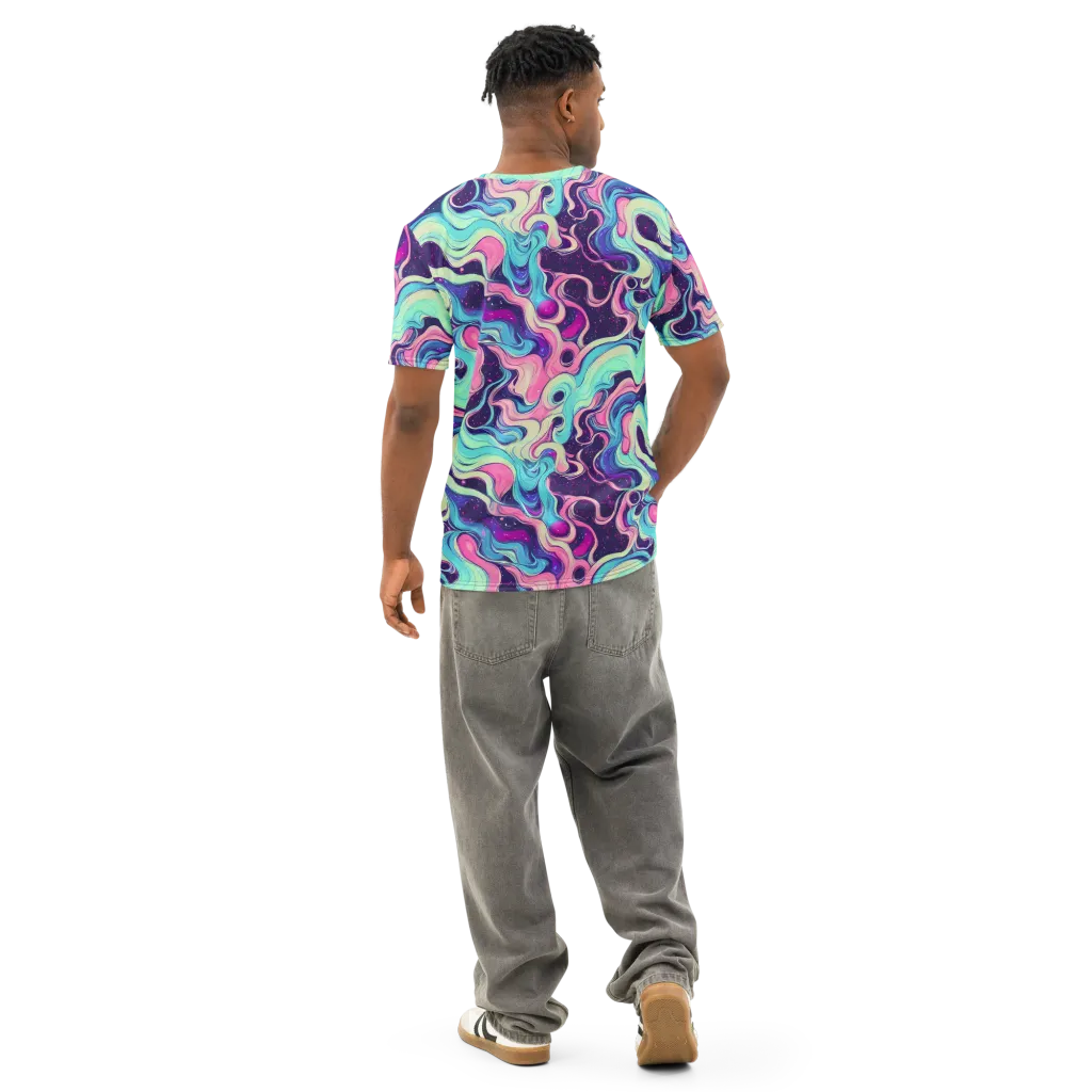 Nova Flow on Men's Cotton Crew Neck T-Shirt — Back
