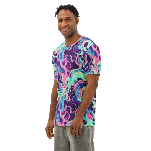 Nova Flow on a Men's Cotton Crew Neck T-Shirt
