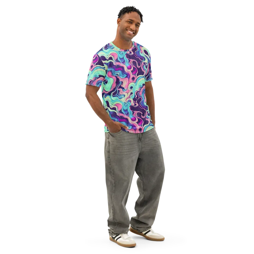 Nova Flow on Men's Cotton Crew Neck T-Shirt — Right Front