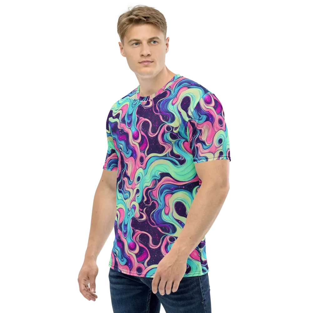 Nova Flow on Men's Crew Neck T-Shirt — Left