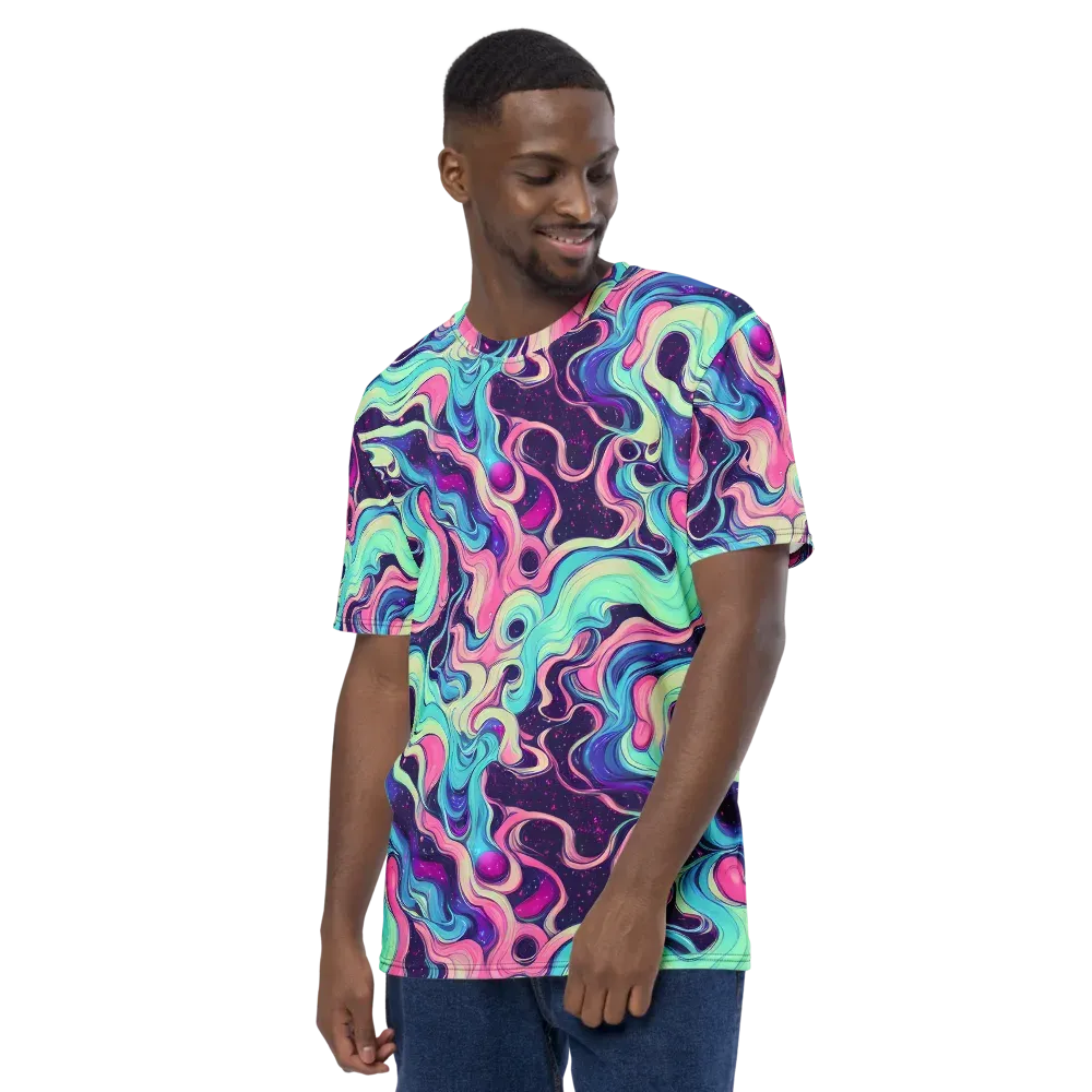 Nova Flow on Men's Crew Neck T-Shirt — Left