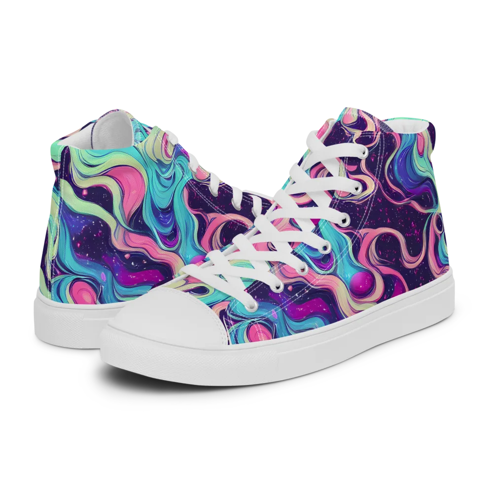 Nova Flow on Men's High Top Canvas Shoes — Left