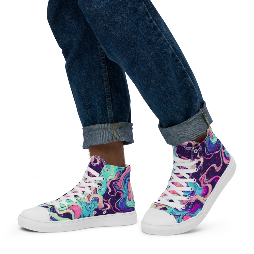 Nova Flow on Men's High Top Canvas Shoes — Left
