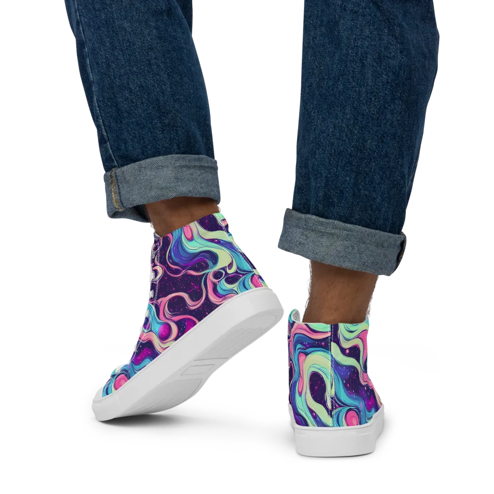 Nova Flow on Men's High Top Canvas Shoes — Back