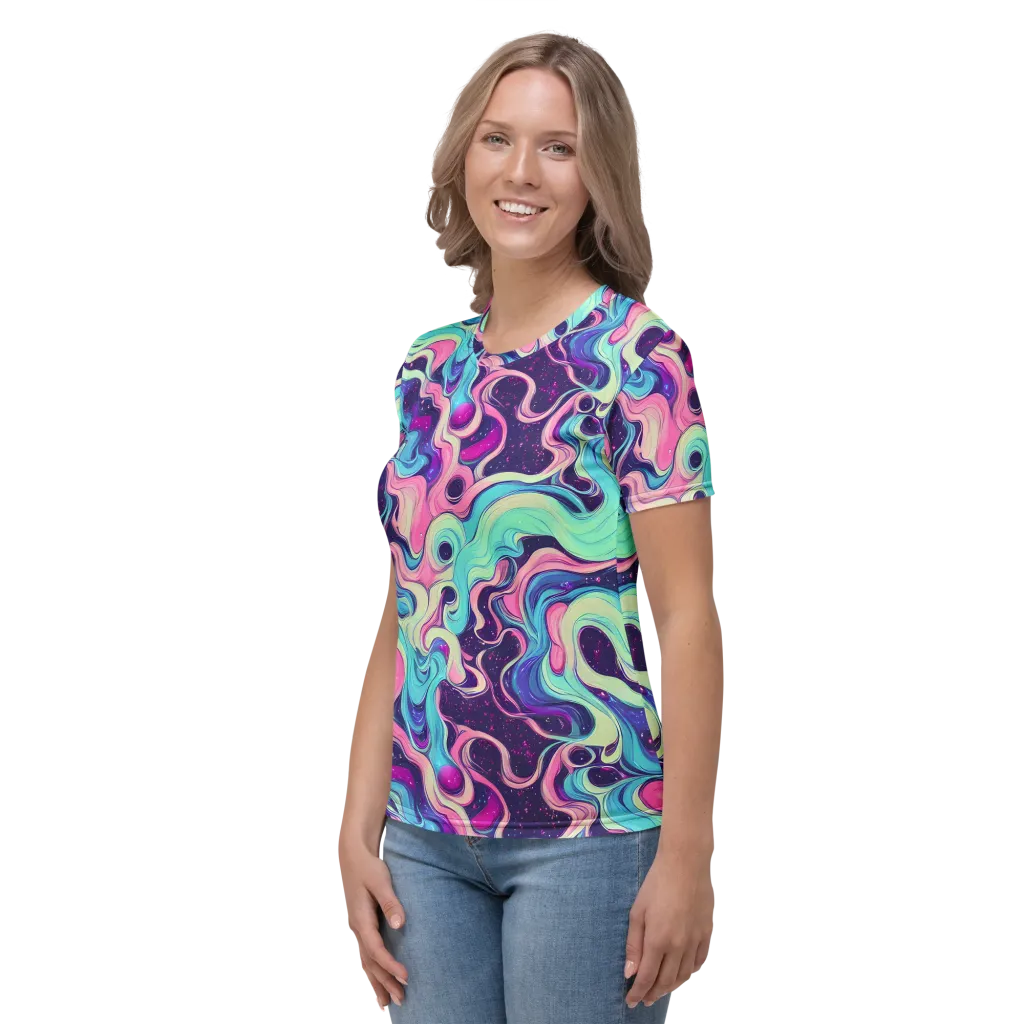 Nova Flow on Women's Crew Neck T-Shirt — Left