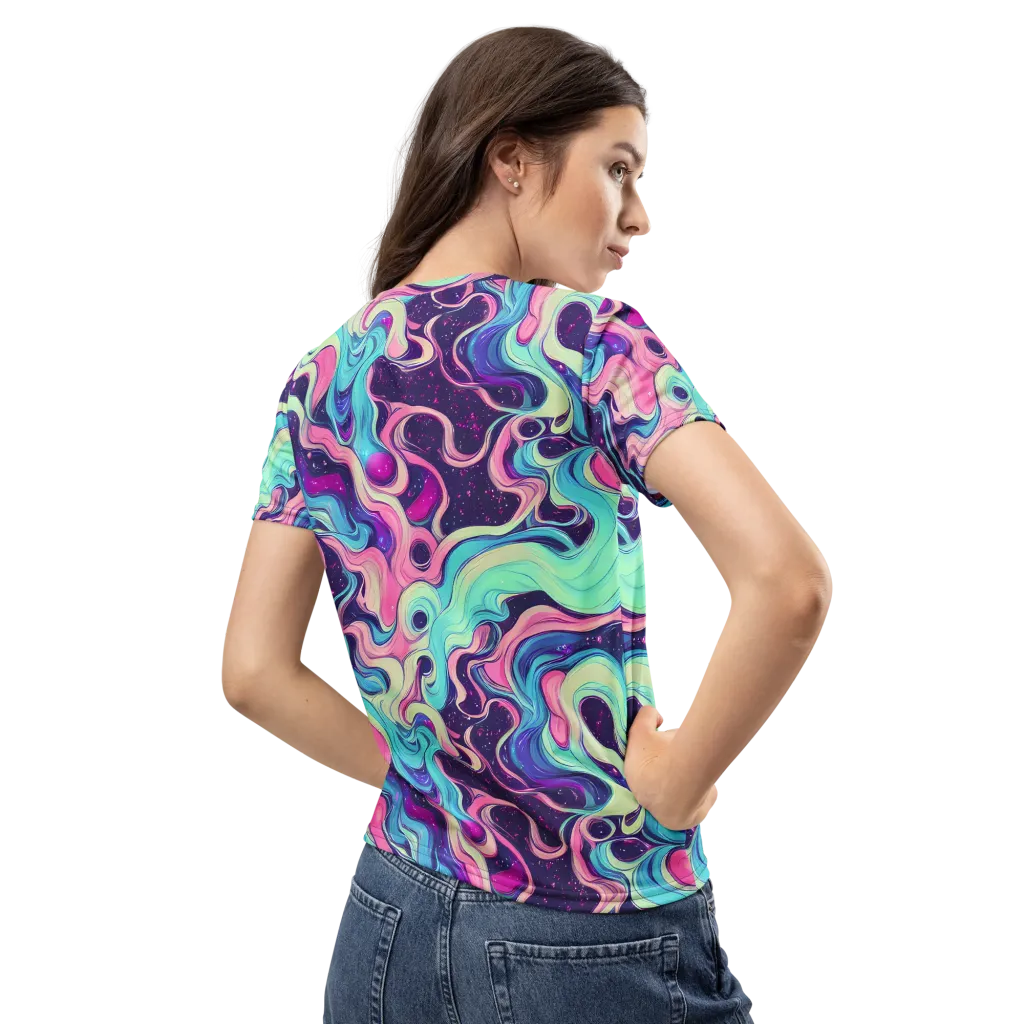 Nova Flow on Women's Crew Neck T-Shirt — Back