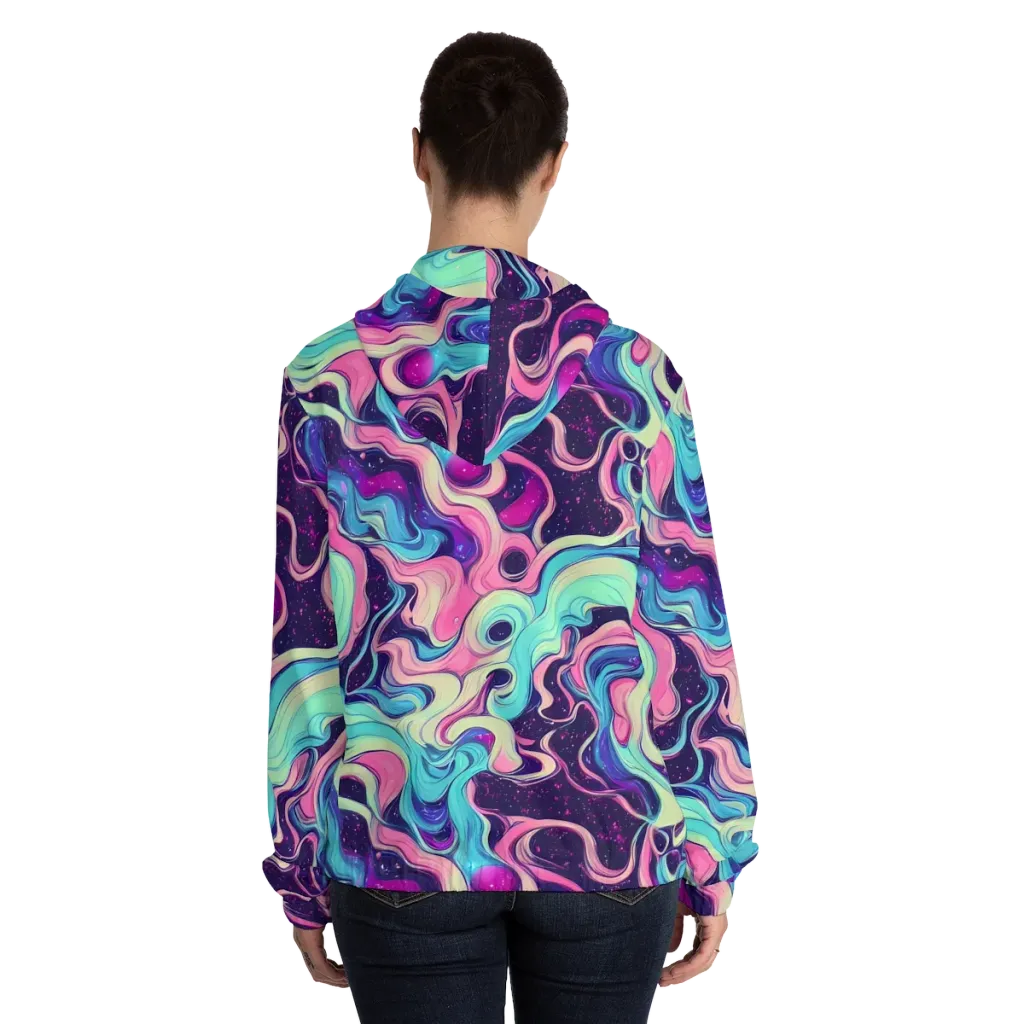 Nova Flow on Women's Full-Zip Hoodie — Back On Person