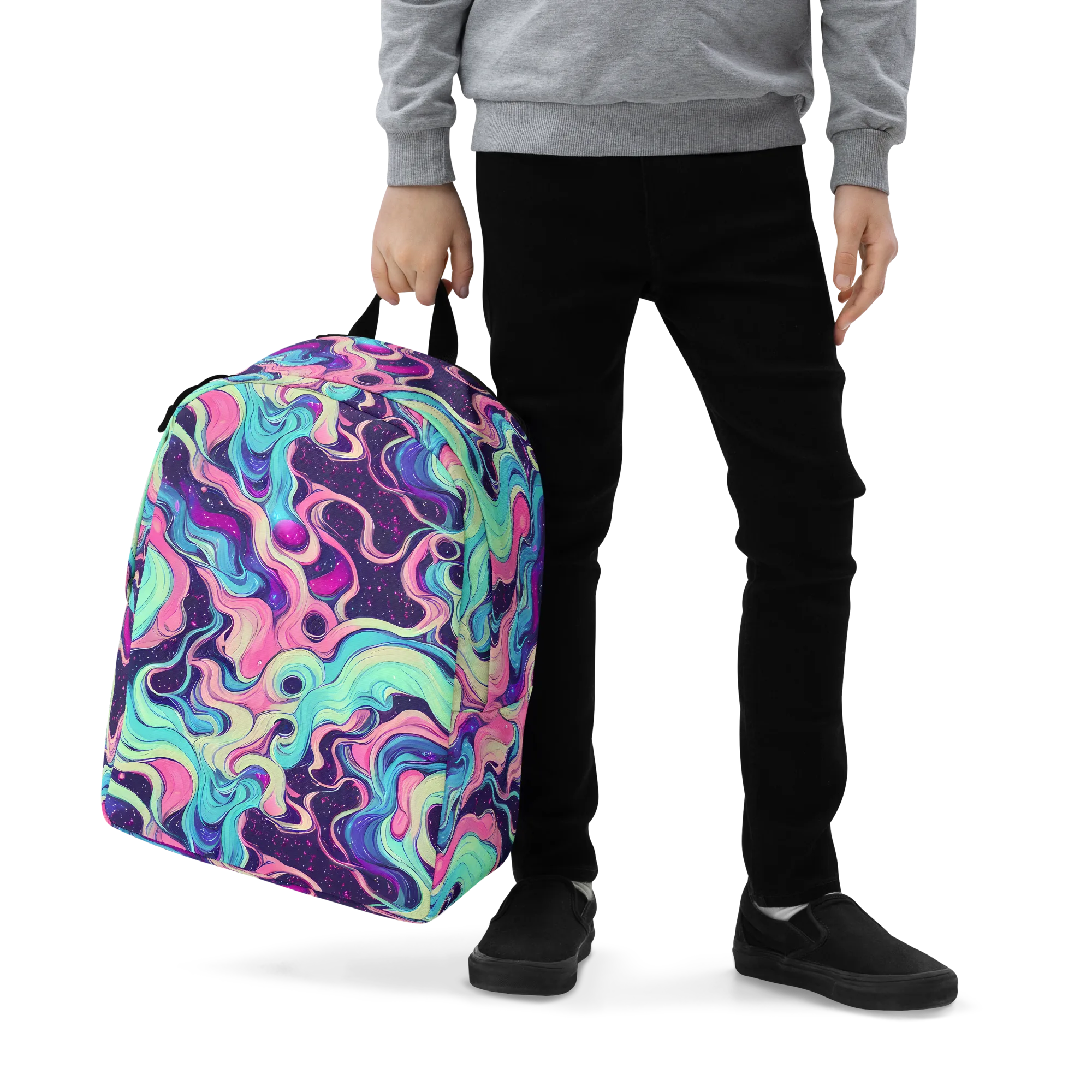 Nova Flow on Minimalist Backpack — Zoomed-in