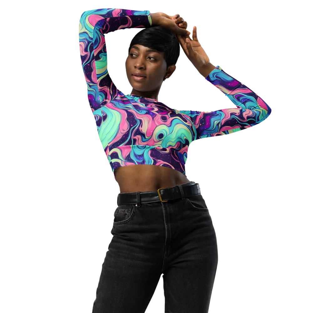 Nova Flow on Long Sleeve Crop Top — Front