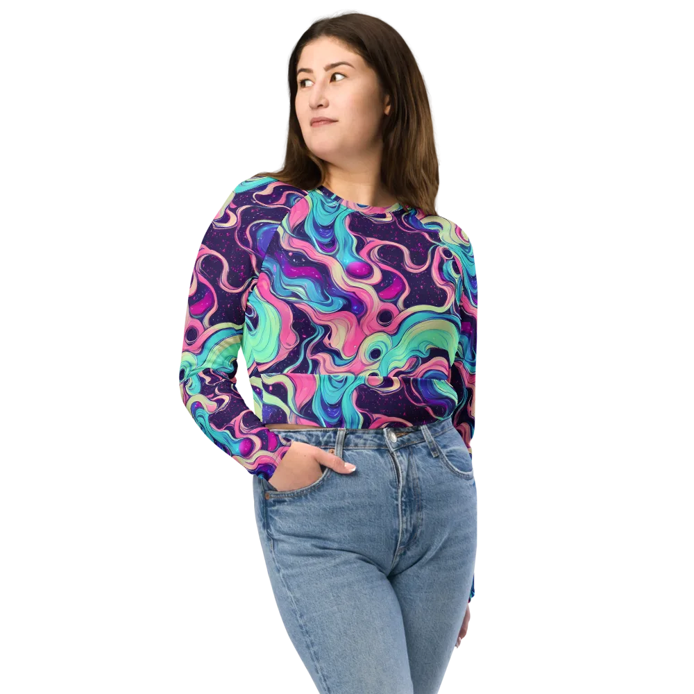 Nova Flow on Long Sleeve Crop Top — Front