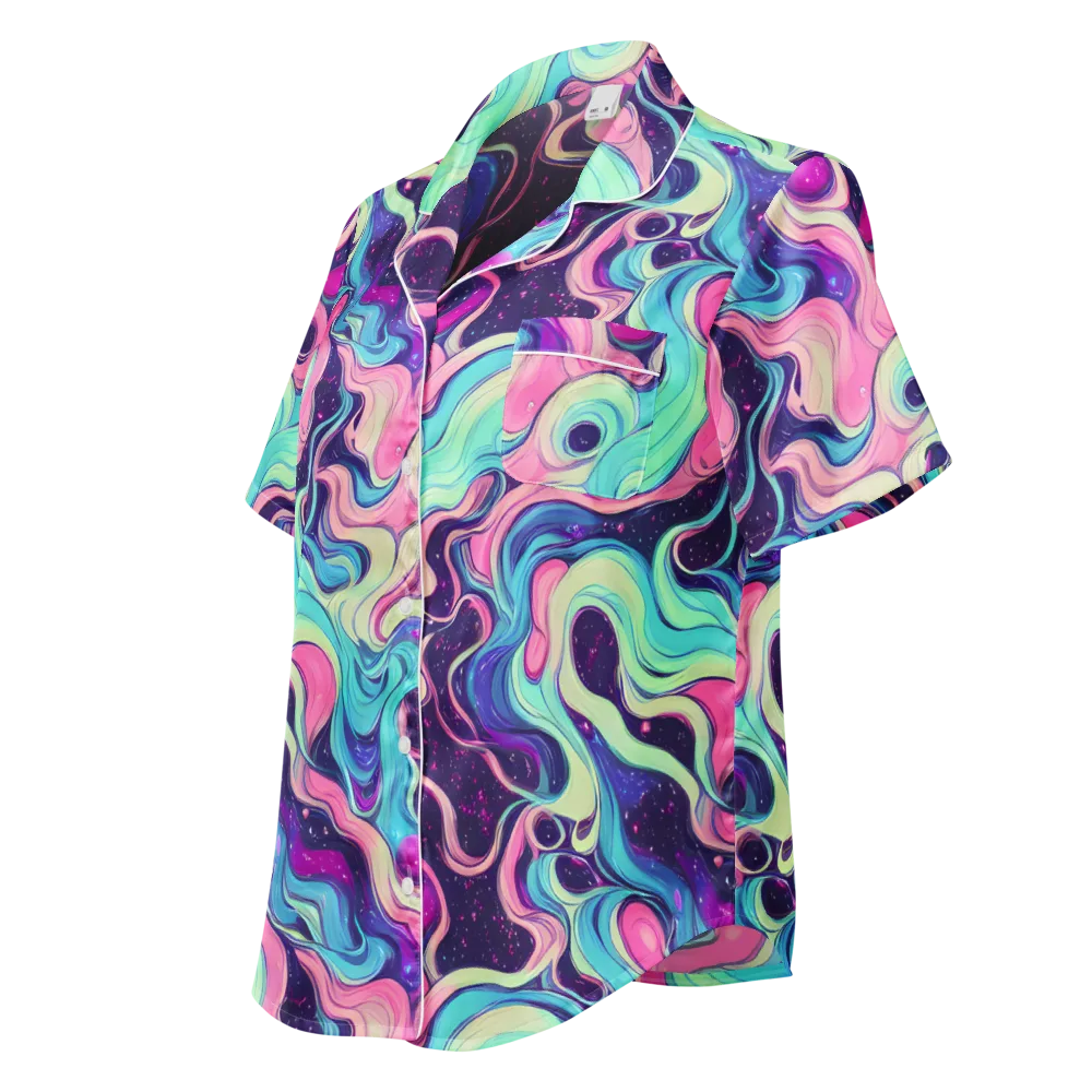 Nova Flow on Women's Short Sleeve Pajama Top — Left Front