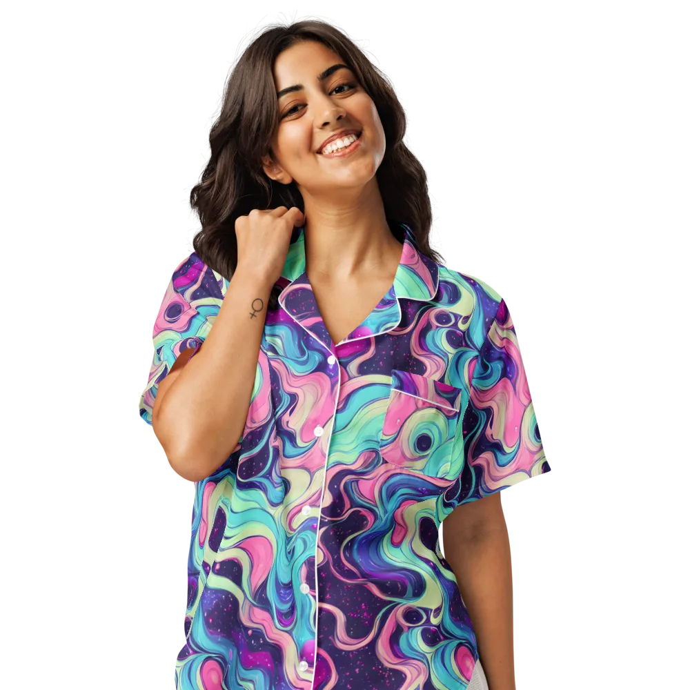 Nova Flow on Women's Short Sleeve Pajama Top — Front