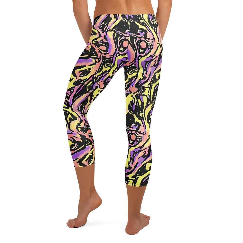 Pastel Riot on Capri Leggings — Back