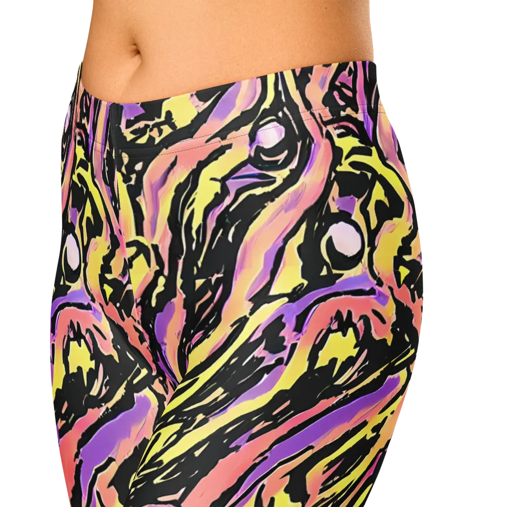 Pastel Riot on Capri Leggings — Zoomed-in