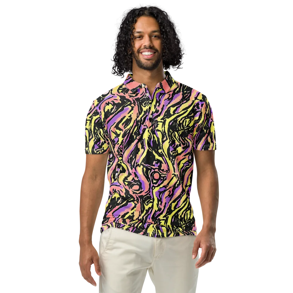 Pastel Riot on Men's Slim Fit Polo Shirt — Front