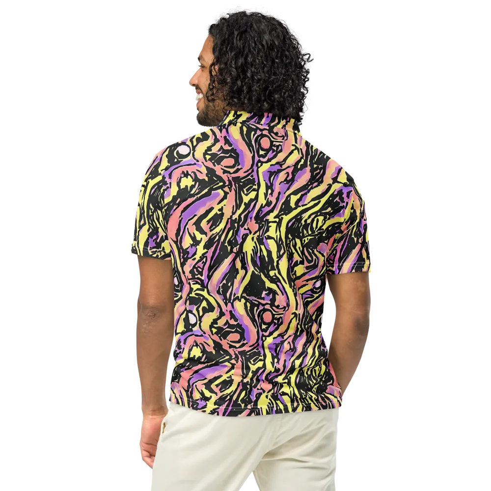 Pastel Riot on Men's Slim Fit Polo Shirt — Back