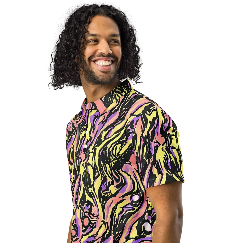 Pastel Riot on Men's Slim Fit Polo Shirt — Left Front