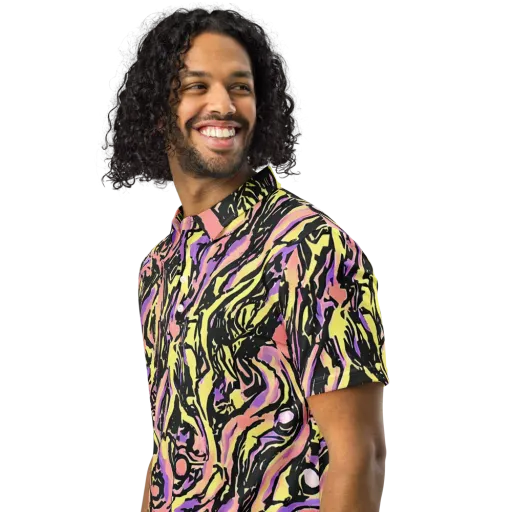 Pastel Riot on a Men's Slim Fit Polo Shirt