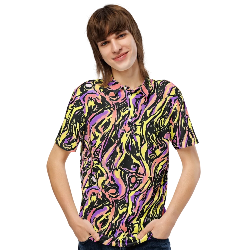 Pastel Riot on Men's Slim Fit Polo Shirt — Front