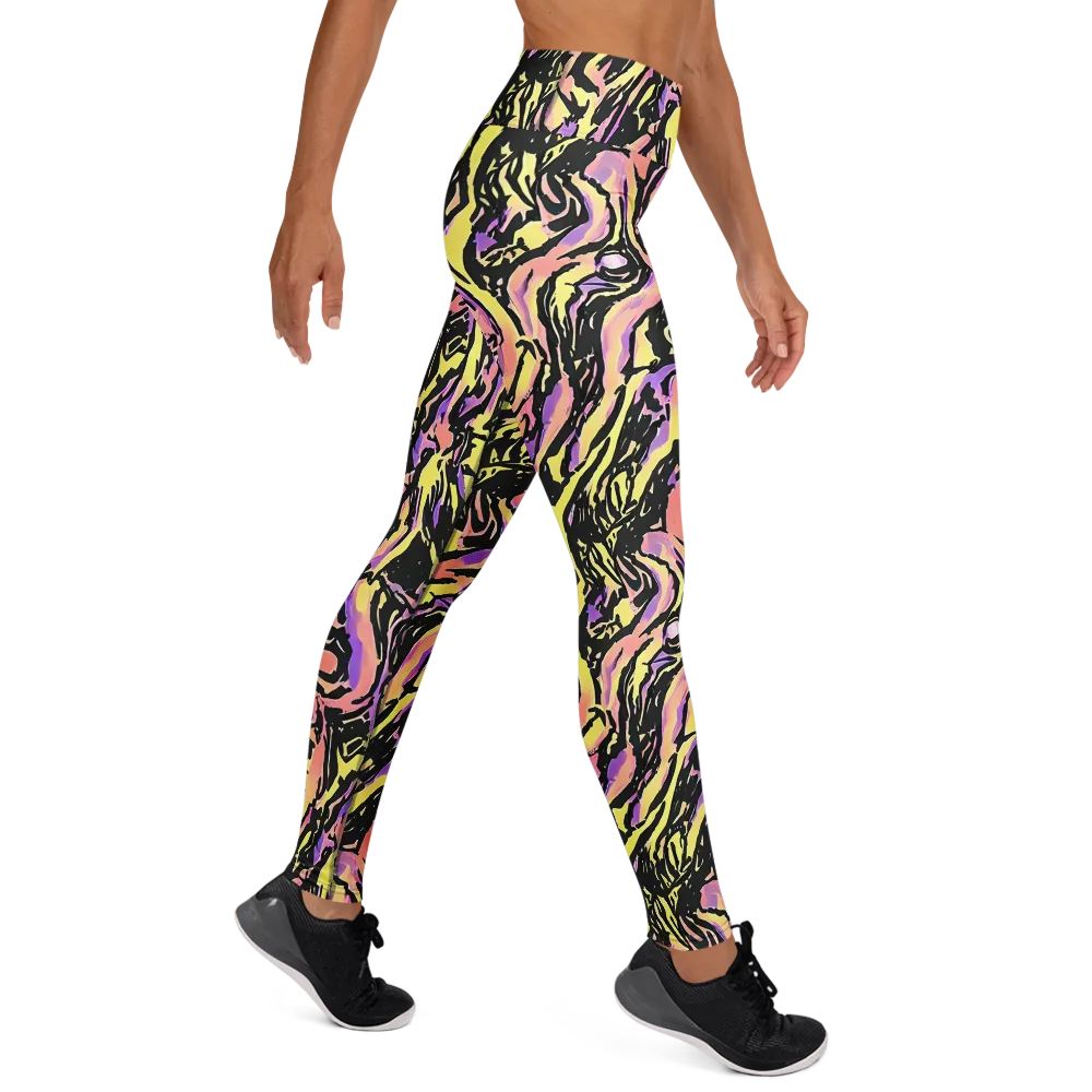 Pastel Riot on Yoga Leggings — Right