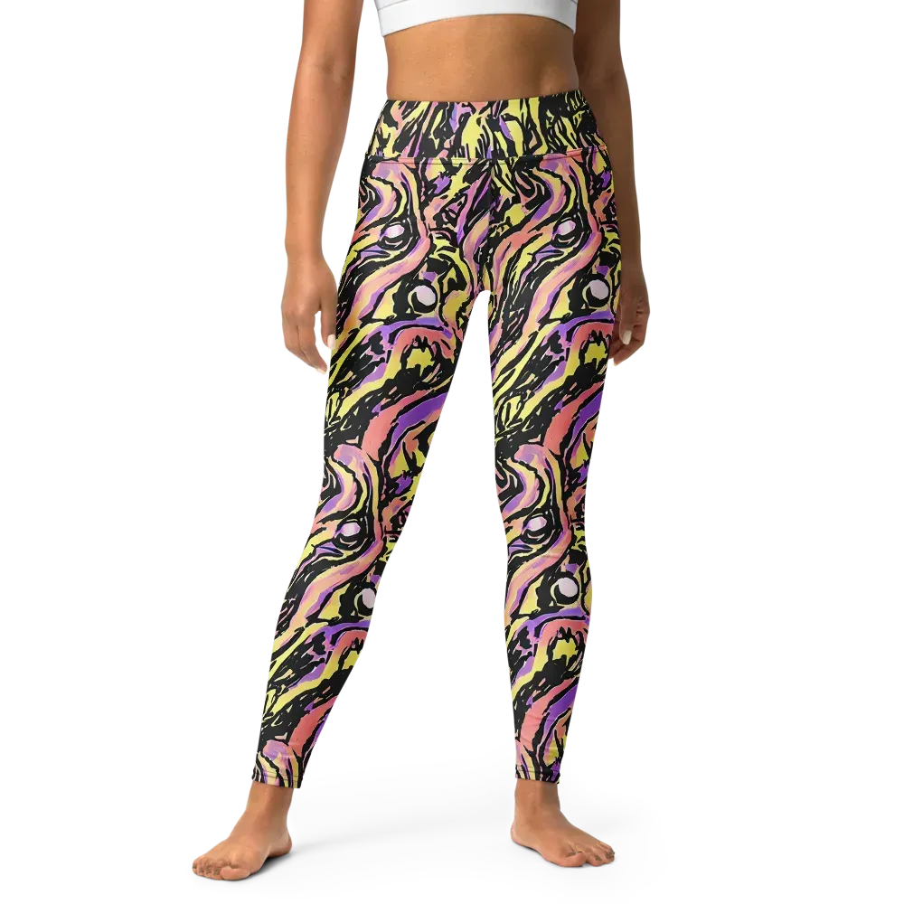 Pastel Riot on Yoga Leggings — Front